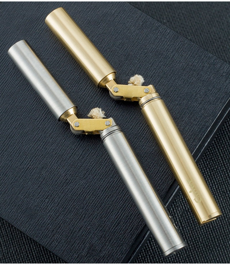 Creative new Vintage kerosene lighter Old pure copper creative fine stick Nunchucks Mini pocket lighter for men Caka lighter