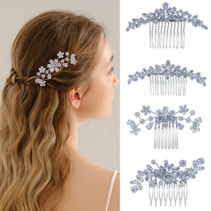 Trendy Sparkling Cubic Zircon Girls Hair Comb Bridal Wedding CZ Headpieces Women Hair Jewelry Accessories