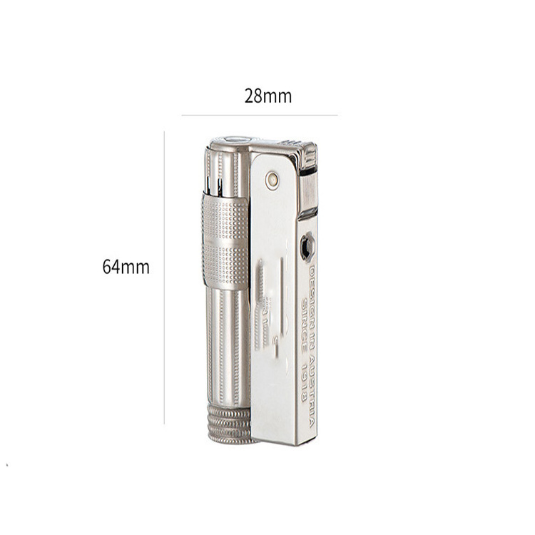 High-end mini compact kerosene lighter grinding wheel windproof oil metal lighter for cigarette