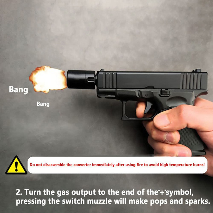 Wholesale Refillable Lighter Jet Flame Inflatable Pistol Model Cigarette Gun Adjustable Lighter