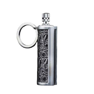 2024 New design vintage kerosene reusable metal match oil lighter outdoor striker lighter holder keychain