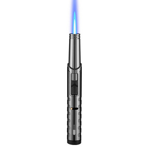 Wholesale Windproof Blue Blowtorch Kitchen BBQ Single Flame Butane Refillable Cigar Torch Fire Jet Gun Gas Lighter