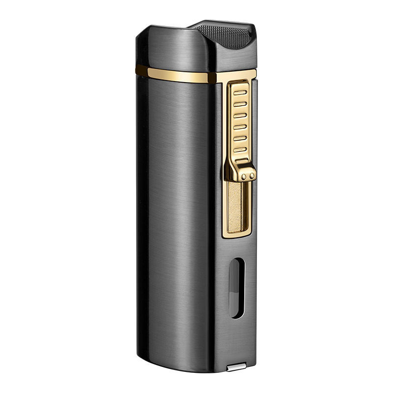 High-end gift box design cigar lighter three-flame high-power lighter cigar smoke for cigars