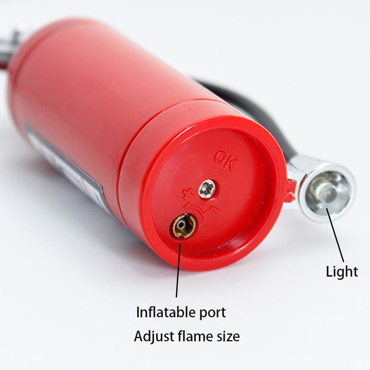 2023 Creative Shape Fire extinguisher lighter butane gas open flame lighter with lamp