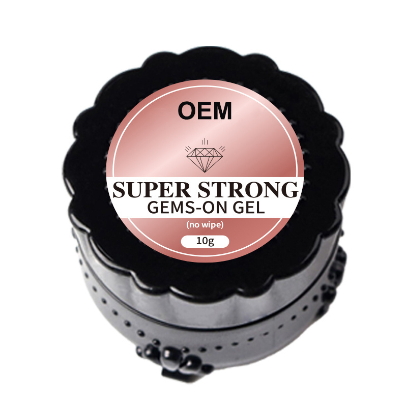 Long Lasting Super Strong Gem-On Gel 10g Solid No Wipe Chrome Effect Nail Art UV Stick Drill Diamond Gel Glue