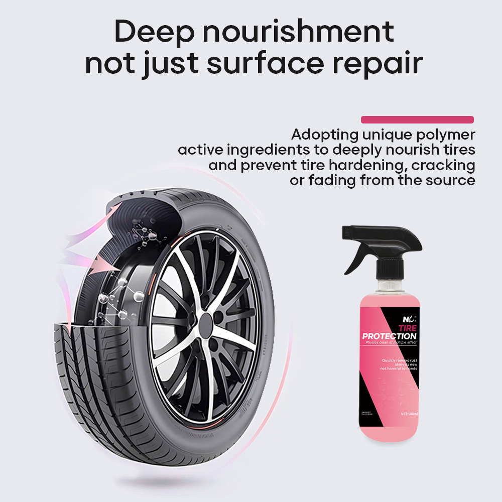 500ml Wholesale OEM and ODM N8Tire Coating Spray tyre polish liquid For Car Wheel exterior water based dressing for car