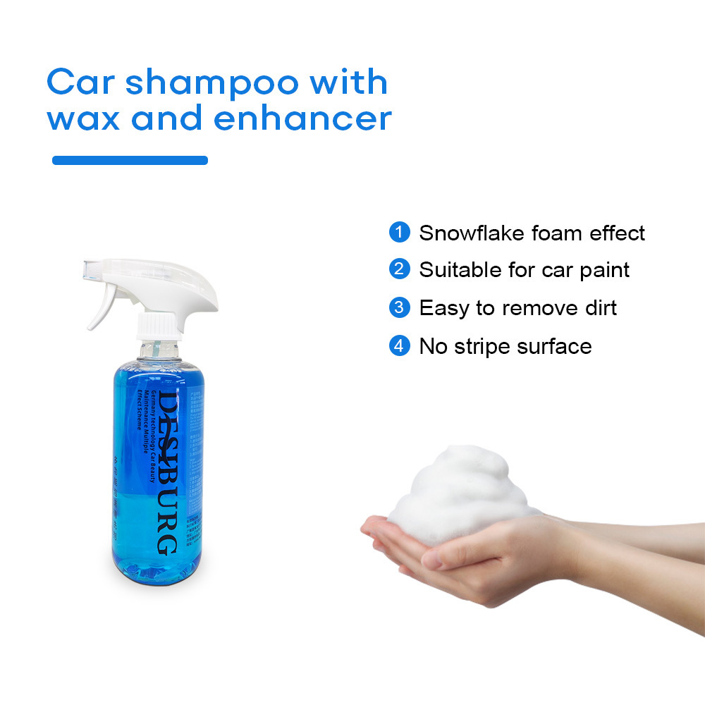 Super High Quality Concentrated Car Wash Shampoo Wax Oem Car Shampoo 500ML Touchless Surface Clean Exterior Car Wash