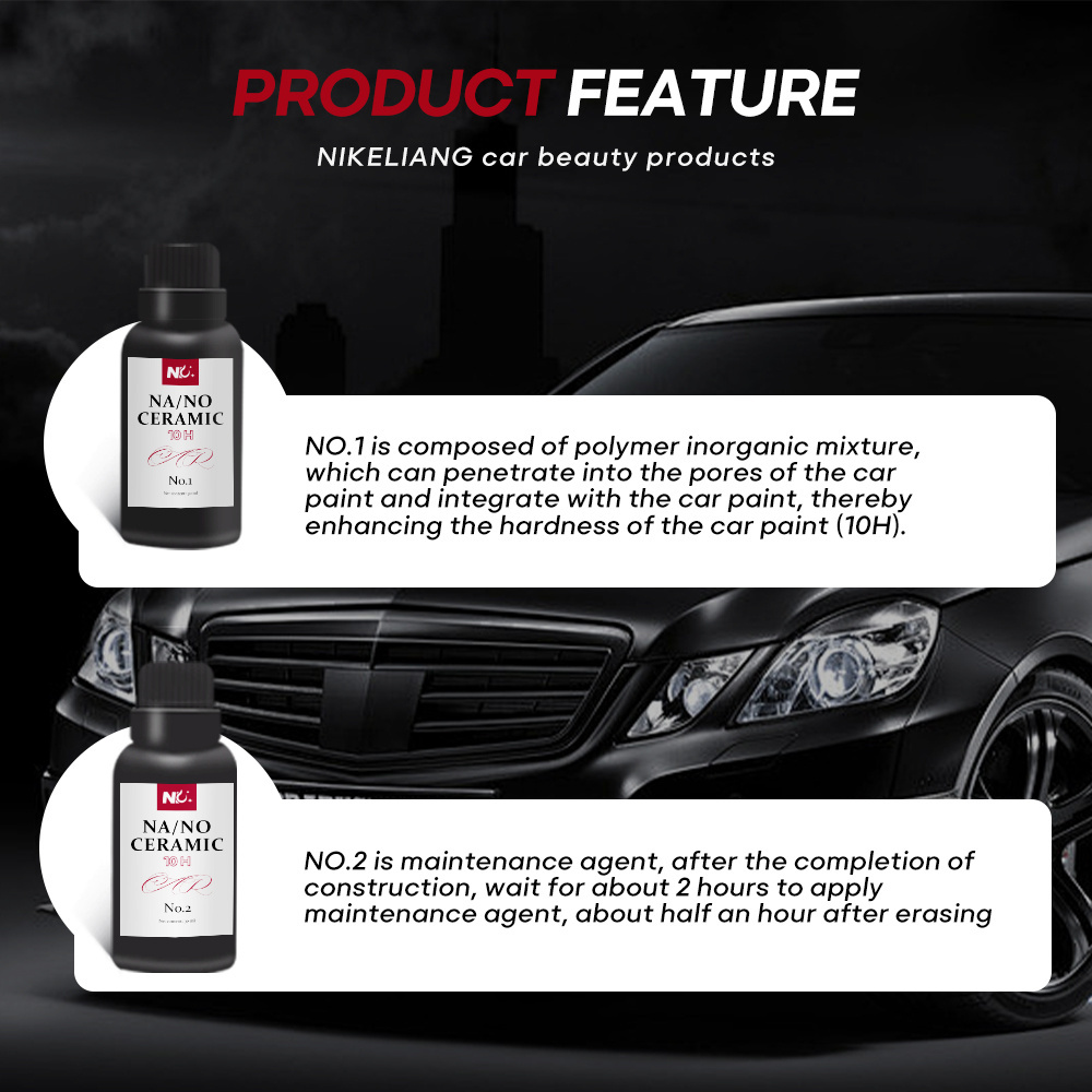 12H Nano Ceramic Coating for Cars Automobile Wax  30ml High Gloss Hydrophobicty Anti Scratch Car Paint Protection Kit