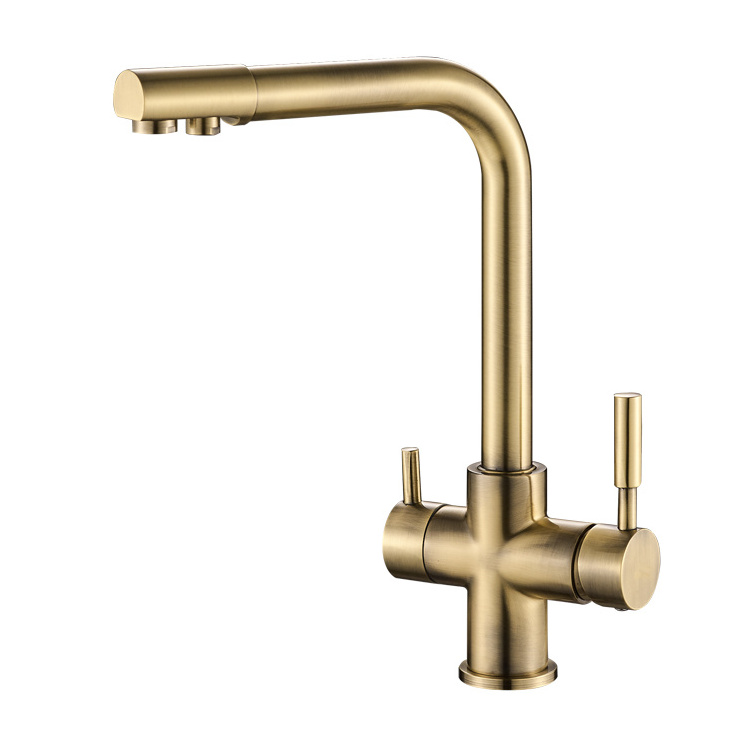 All Copper Kitchen Water Purification Faucet Three in One Hot and Cold Water Faucet Swivel Kitchen Faucet