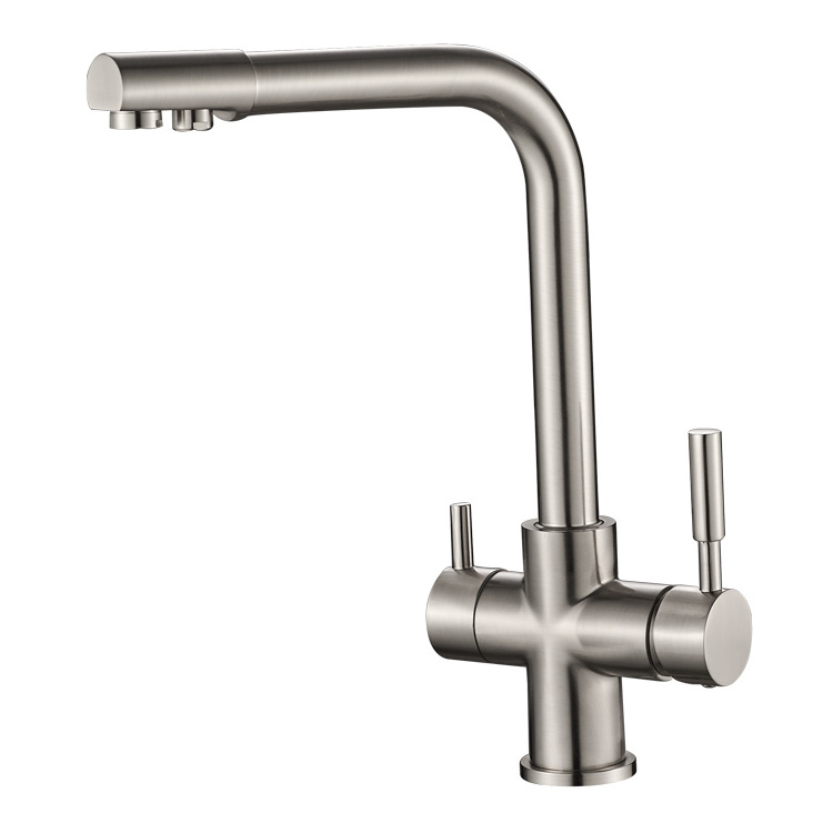 All Copper Kitchen Water Purification Faucet Three in One Hot and Cold Water Faucet Swivel Kitchen Faucet