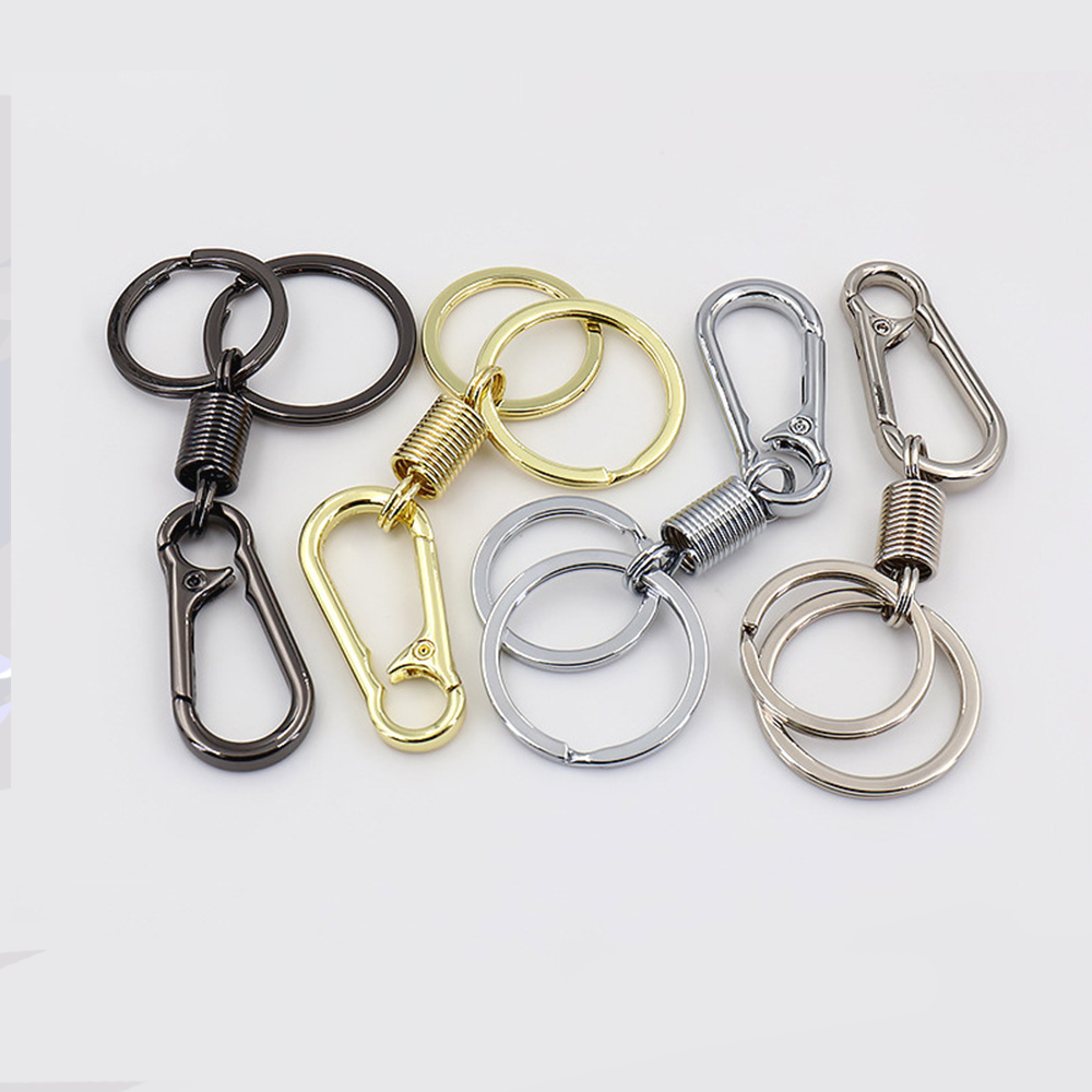 Wholesale Car Keychain Accessories Zinc Alloy Keychain with Quick Release Spring Clip Key Ring Metal Locking Swivel Hook