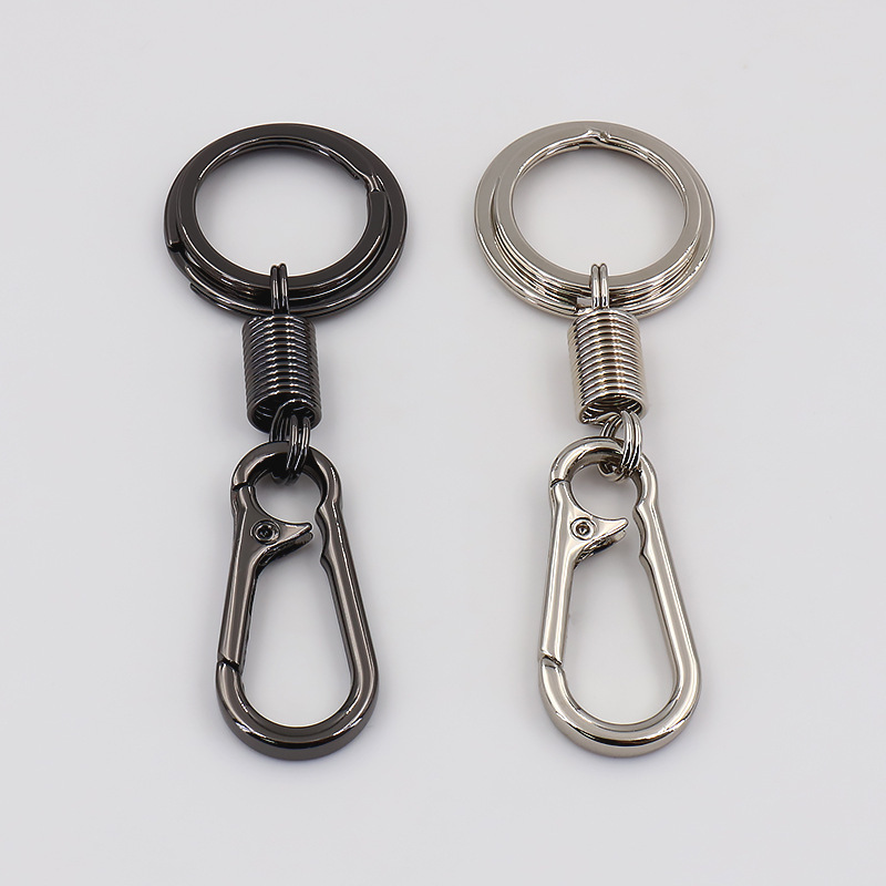 Wholesale Car Keychain Accessories Zinc Alloy Keychain with Quick Release Spring Clip Key Ring Metal Locking Swivel Hook