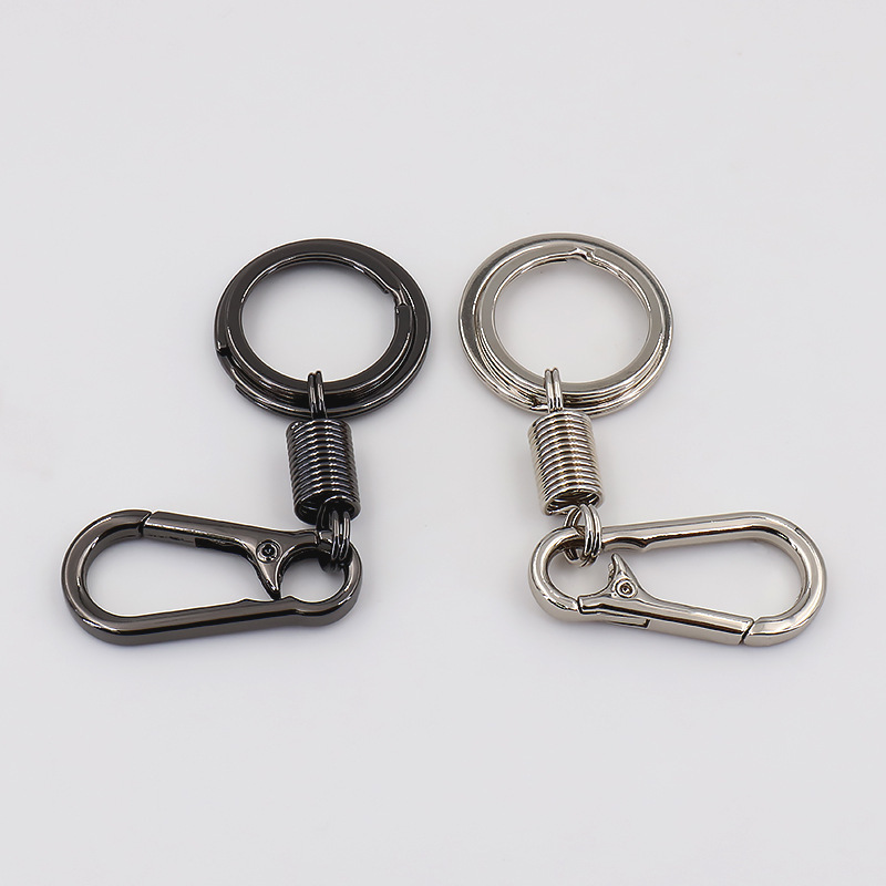 Wholesale Car Keychain Accessories Zinc Alloy Keychain with Quick Release Spring Clip Key Ring Metal Locking Swivel Hook