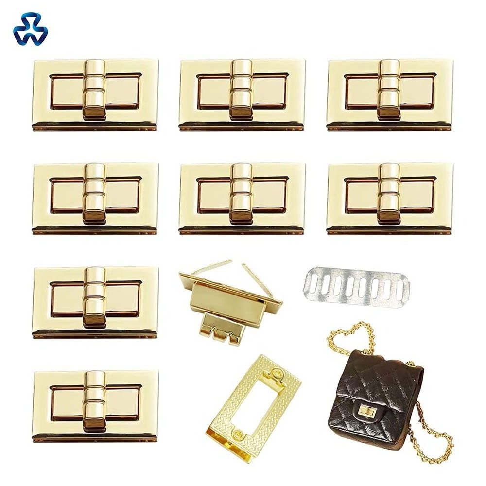 Custom Metal Push and Turn Lock Logo Color Custom Closures Bag Twist Locks Custom Design Press Handbag Lock Hardware for Bags