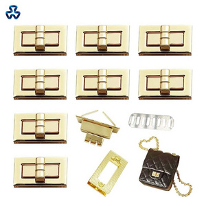 Custom Metal Push and Turn Lock Logo Color Custom Closures Bag Twist Locks Custom Design Press Handbag Lock Hardware for Bags