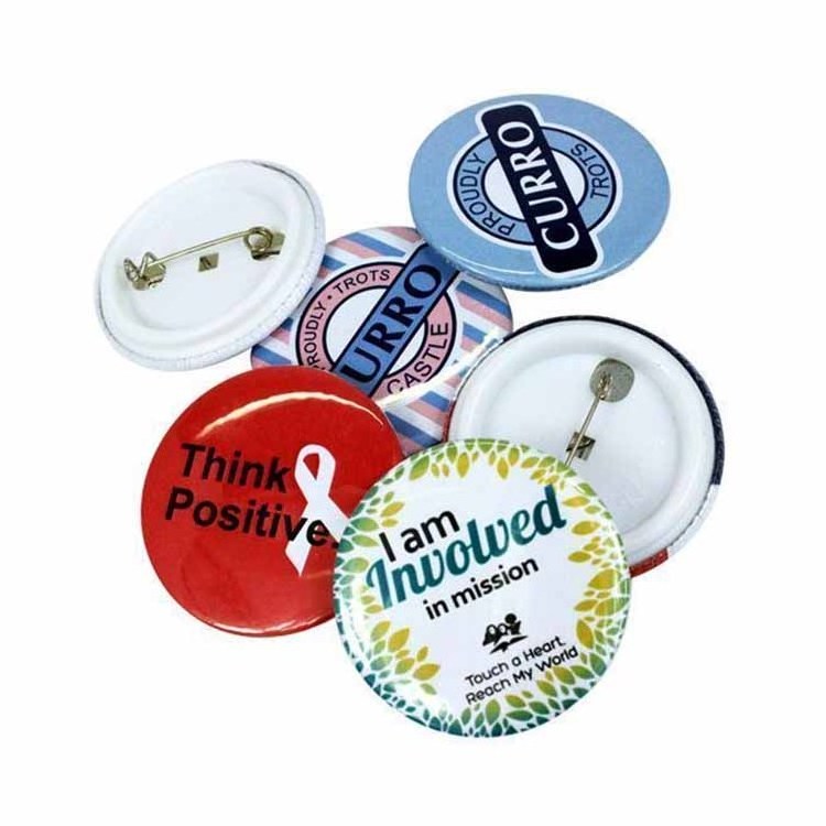 Wholesale Button Badge Maker Custom Your Own Logo Design Cartoon Metal Button Badge 56mm 58mm With Safety Pin