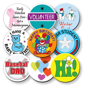 Wholesale Button Badge Maker Custom Your Own Logo Design Cartoon Metal Button Badge 56mm 58mm With Safety Pin