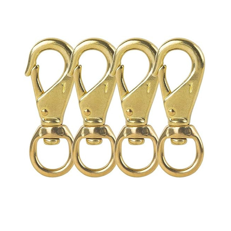 Custom Bag Strap Hardware Swivel Snap Hook Clasp Push Gate Lobster Clasps Brass Gold Metal Swivel Hooks For Handbag Leather