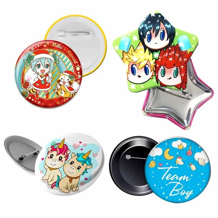 Factory Cheap Design Metal Tin Button Badge Making Tinplate Sheet  Custom Tin Badge Accessories Promotional Gifts