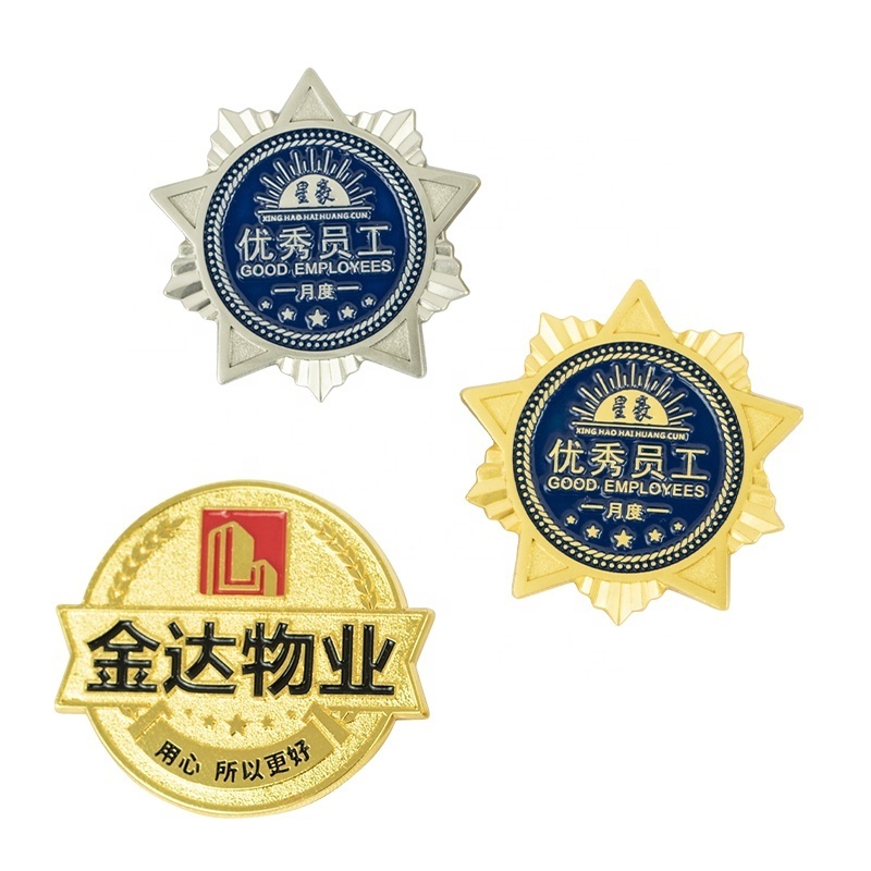 Dongguan Factory Professional Customized Metal school badges scout badge high quality sublimated badge blanks