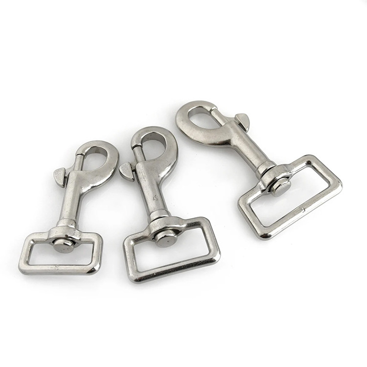 Swivel Snap Hooks Metal Heavy Duty Square Eye Clasp Buckle Trigger Clip Multipurpose Key Chain for Spring Pet Buckle Linking Dog