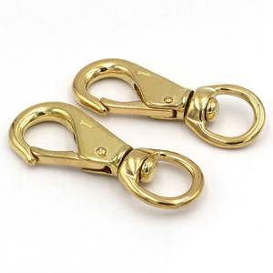 Custom Bag Strap Hardware Swivel Snap Hook Clasp Push Gate Lobster Clasps Brass Gold Metal Swivel Hooks For Handbag Leather