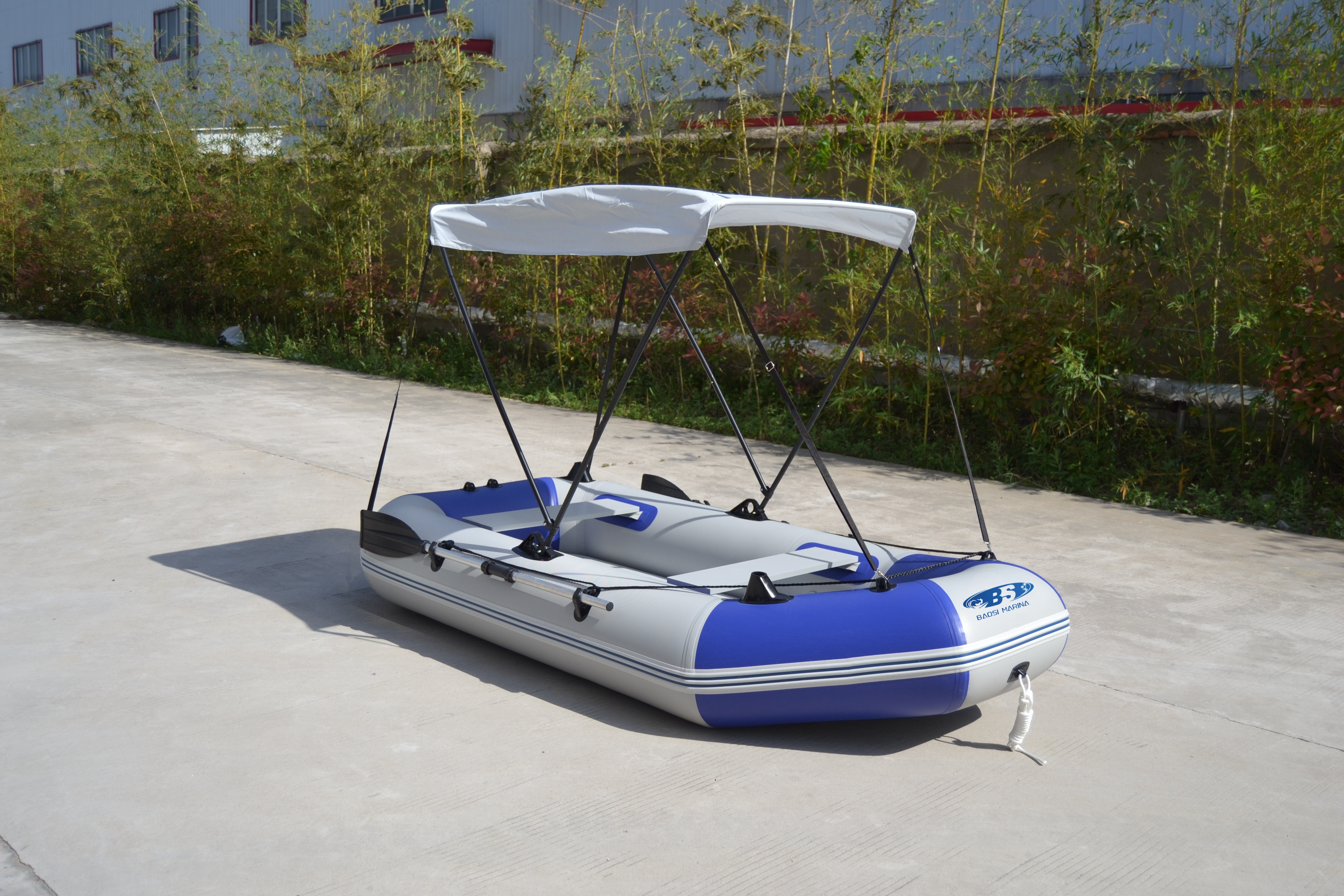 Baosi marine PVC 2 Person Wood Floor Fishing Inflatable Boat with Motor