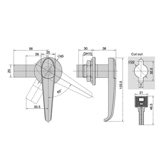 FS6631Stainless Steel Handle Lock Adjustable Stainless Steel Door Handle Lock Latch