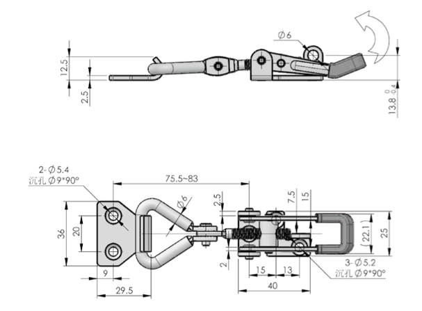 DK614 Heavy Duty Toggle Latch Clamp 4001 Adjustable 304 Stainless Steel Quick Release Pull Hasp for Smoker Lid Jig Door Case