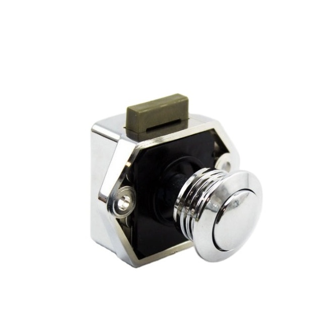 FS6631 ZInc Alloy Keyless Push Button Cabinet Door Latch Lock Cupboard Locks For RV Camper Caravan