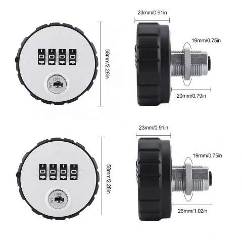 FS7090 4 digit mechanical combination lock 9523-20 locker combination lock Convenient Password Safe Lock With keys