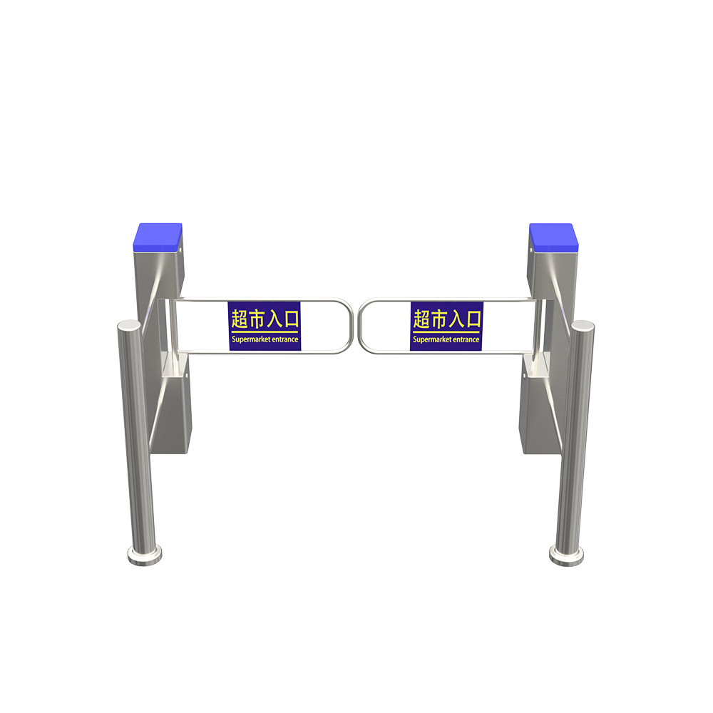 Stainless Steel Material  Security Turnstile Gate Automation Swing Barrier Gate for Supermarket