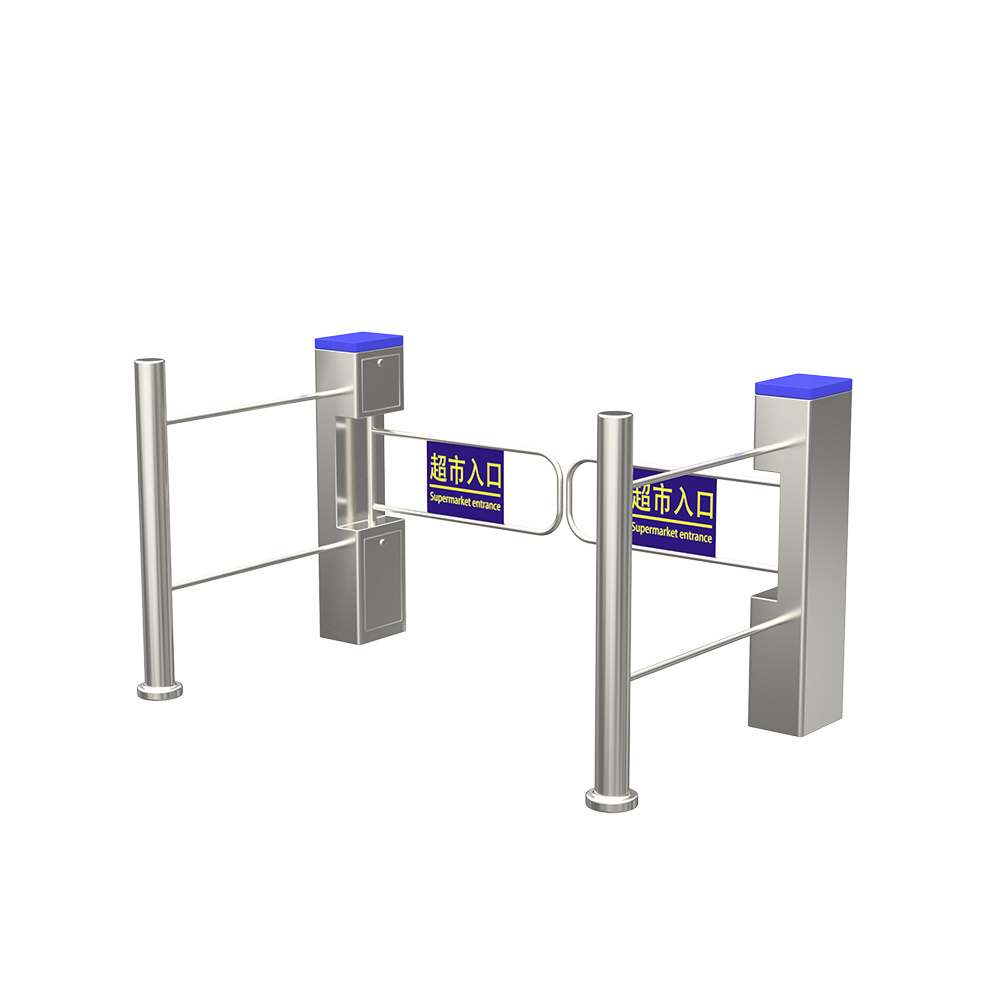 Stainless Steel Material  Security Turnstile Gate Automation Swing Barrier Gate for Supermarket