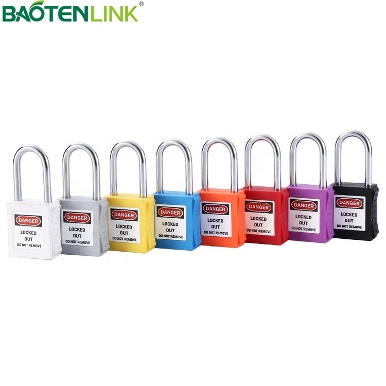 OEM manufacturer loto S38mm Safety Padlocks with 6mm hardened steel shackle and Master Keyed for Industrial lockout-tag out