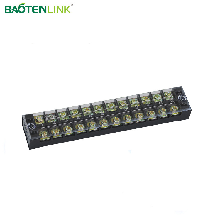 TB-2512 Tb Series M3 600v 15a To 45a Double Row Screw Automotive Wire Connetcors High Current Fixed Barrier Terminal Block