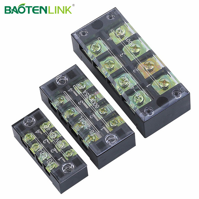 TB-2512 Tb Series M3 600v 15a To 45a Double Row Screw Automotive Wire Connetcors High Current Fixed Barrier Terminal Block