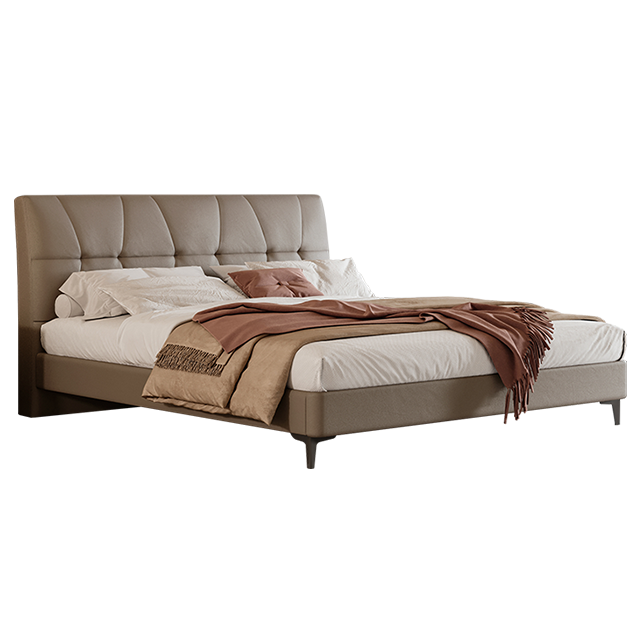 2024 NEW MODEL PROMOTION Upholstered Platform Bed Frame with Tufted Headboard and Metal Legs Modern and Minimalist Design