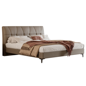 2024 NEW MODEL PROMOTION Upholstered Platform Bed Frame with Tufted Headboard and Metal Legs Modern and Minimalist Design