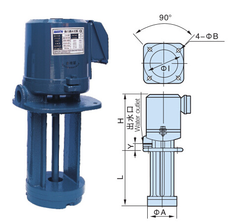 China BAOTN small easy cheap cooling system electric vertical forced suberging coolant water pump