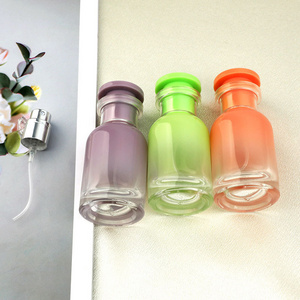 Custom Logo Cylinder Shape Perfume Bottle Electroplating Iridescence Glass Perfume Bottle 30ml