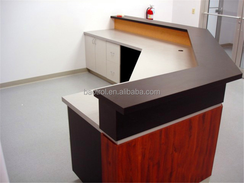 fast food shop counter design library or commercial gym reception desk