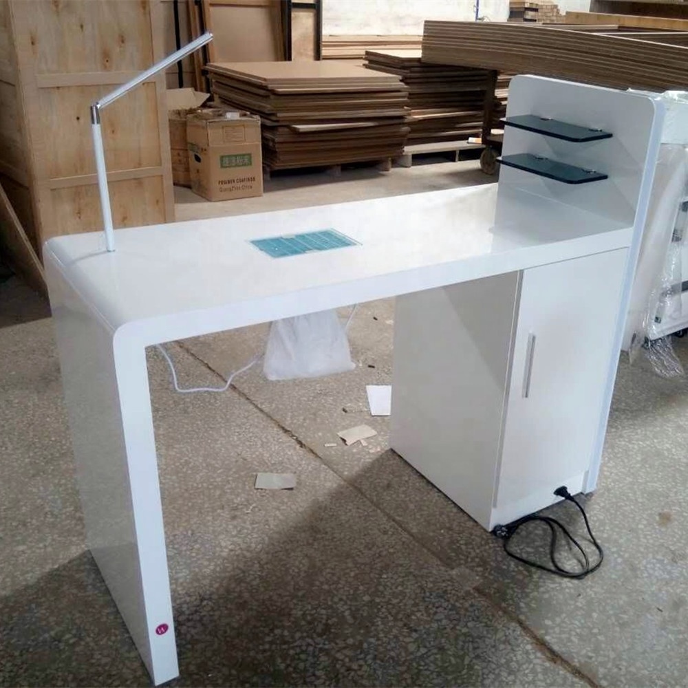 Modern design Nail table manicure table solid surface nail salon furniture nail technician tables