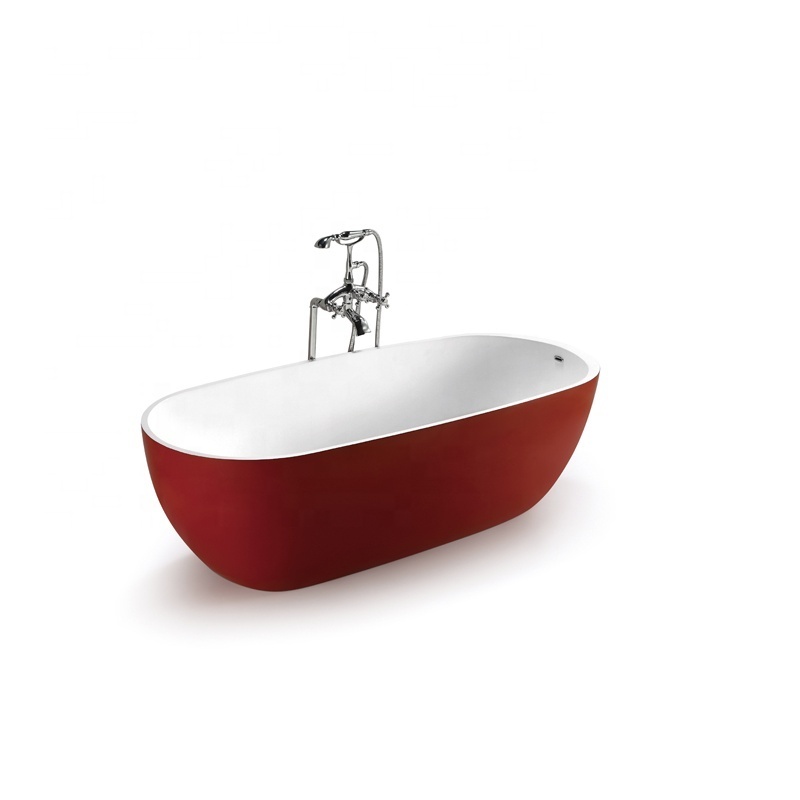 High density acrylic solid surface show tub customized shape freestanding bathroom hotel bathtub