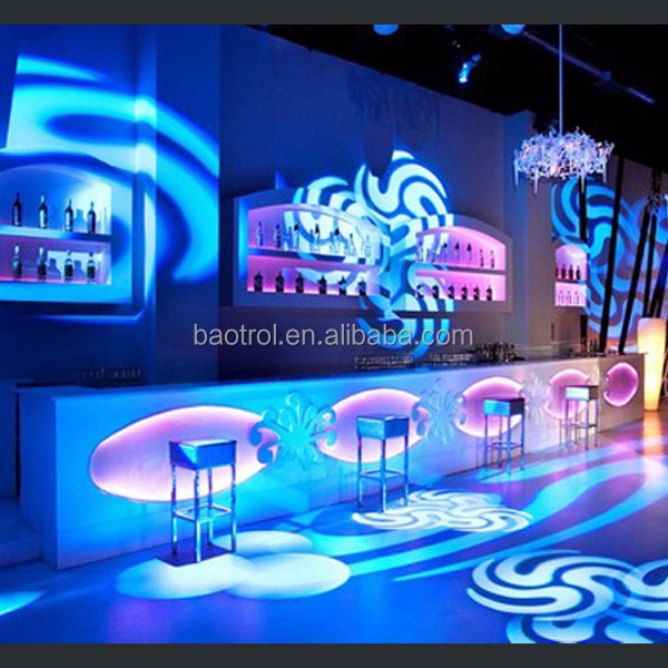 Luxury stone LED strip club bar furniture bar counters design