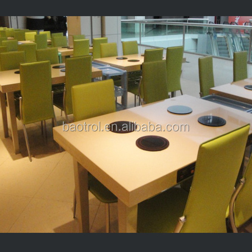 Cultured marble dining table marble,restaurant hot pot table