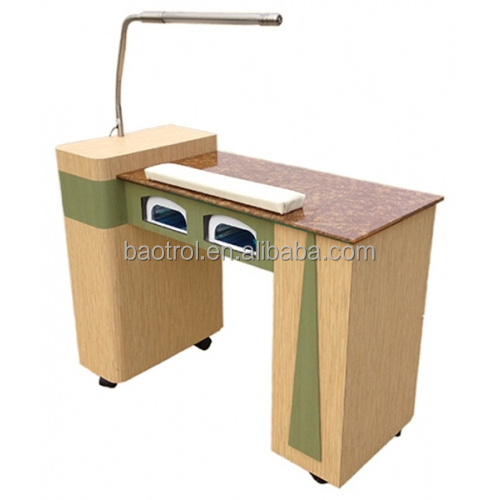 Used nail salon equipment with table lamp manicure table