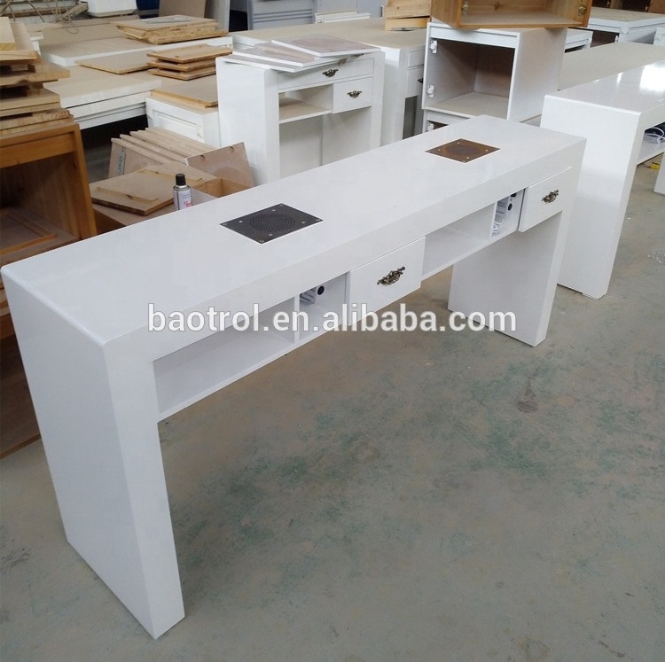 Modern design Nail table manicure table solid surface nail salon furniture nail technician tables