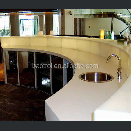 Modern bar counter design artificial marble counter for fast food