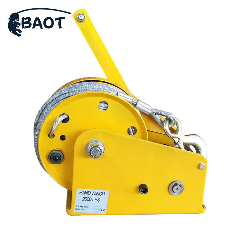 Single Speed Hand Winch with Automatic Brake 1800lb self locking manual winch