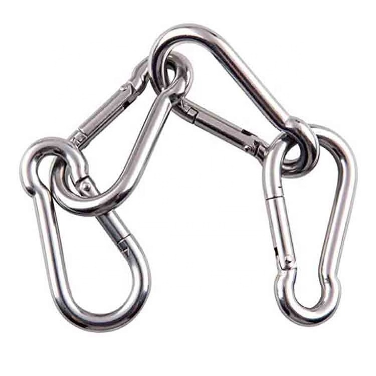 M4*40mm 304 Marine Grade Stainless Steel Snap Hook With Screw Safety Lock Carabiner